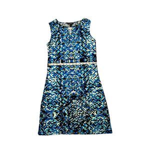 NWT LAVANYA Womens Sleeveless Dress Multicolor Size Small Geometric Design
